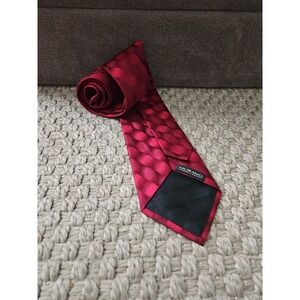 Murano‎ Men's Silk Tie Red Geometric Circle Textured Pattern Formal 58"